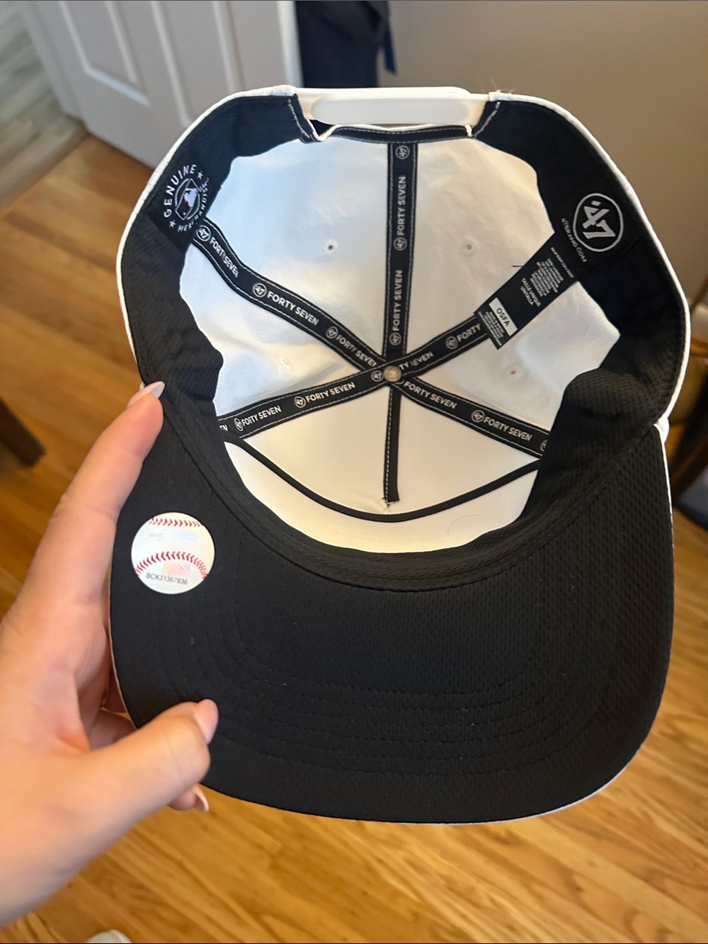New York Rope-Trim Baseball Cap - Cream - Picture 2 of 6